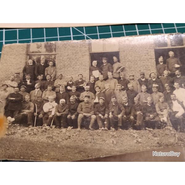 HOPITAL PHOTO DE GROUPE MEDECIN, INFIRMIERES ET POILUS 14/18  , PHOTO CARTE WW1 (3)