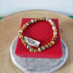 Bracelet en pierre naturelle Agate Crazy Lace perles 6 mm Réf : N74