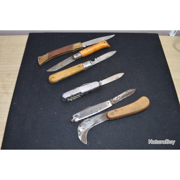 Lot couteaux de poche ancien Couteau Pliant 6 couteau Opinel
