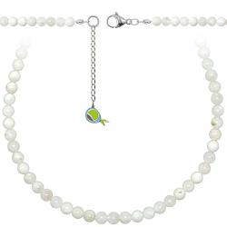 Collier en pierre de lune blanche - Perles rondes 6 mm - 60 cm