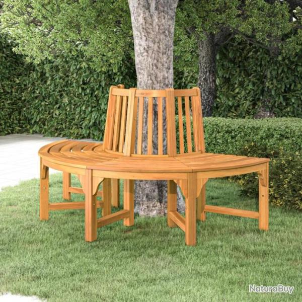 Banc demi-circulaire tour d'arbre 160cm bois massif eucalyptus