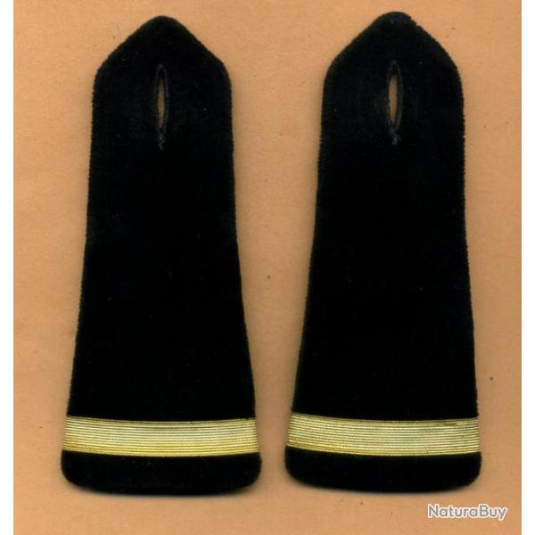 Epaulettes velours noires -  sous-lieutenant