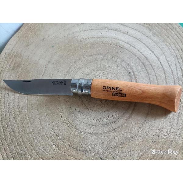 Couteau Opinel Savoie France numro 9 , lame acier carbone Manche en bois de Htre vernis teint