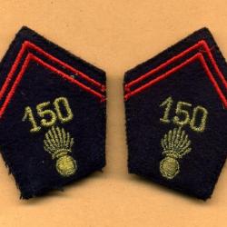 Ecussons de col du 150° RI  -  150° Régiment d'Infanterie