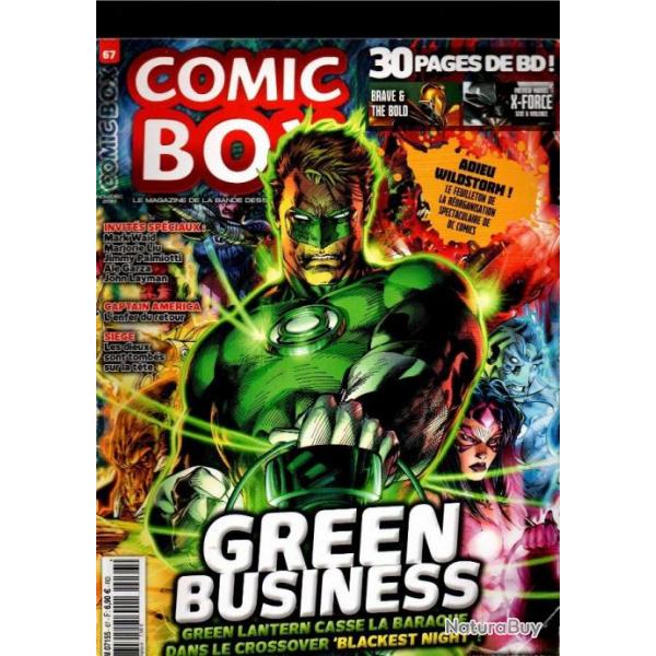 comic box 67 le magazine de la bande dessine amricaine  ,marvel, green lantern , x force