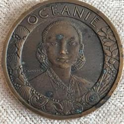 Médaille exposition coloniale Paris 1931 Océanie. Graveur A. Mouroux