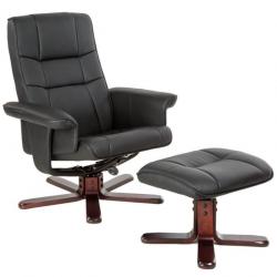 ACTI-Fauteuil relax avec pied en croix noir/marron chaise438
