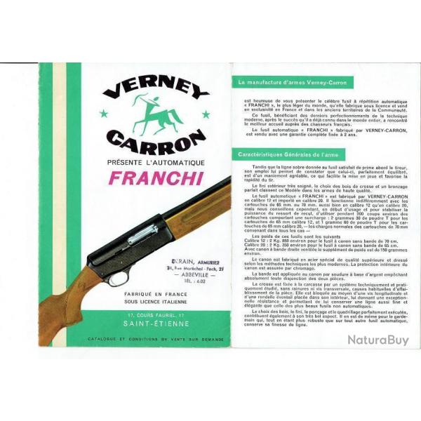 notice 7 pages fusil VERNEY CARRON ARC / FRANCHI (envoi par mail) - VENDU PAR JEPERCUTE (m1855)