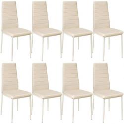 ACTI-Lot de 8 chaises avec strass /salle à manger/cuisine TOM beige chaise122