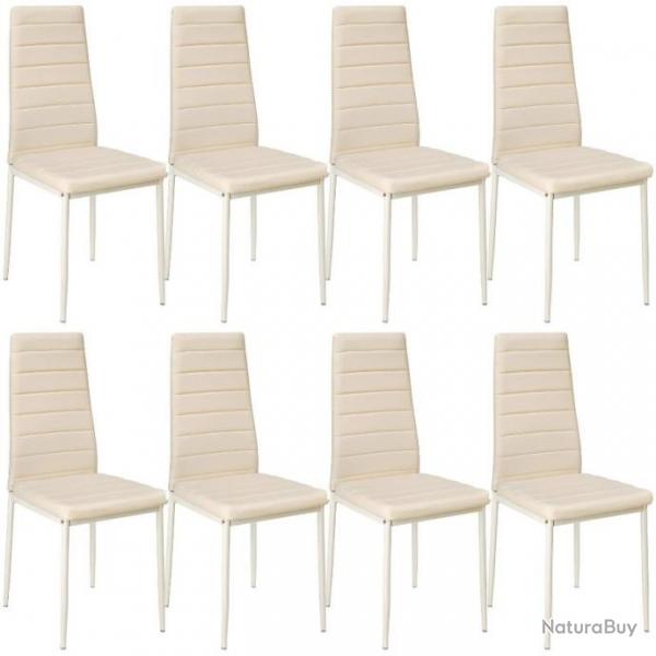 ACTI-Lot de 8 chaises avec strass /salle  manger/cuisine TOM beige chaise122