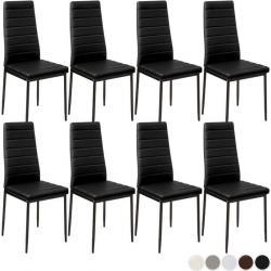ACTI-Lot de 8 chaises avec strass /salle à manger/cuisine TOM noir chaise118