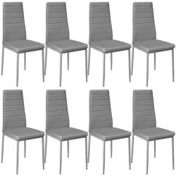 ACTI-Lot de 8 chaises avec strass /salle à manger/cuisine TOM gris chaise121