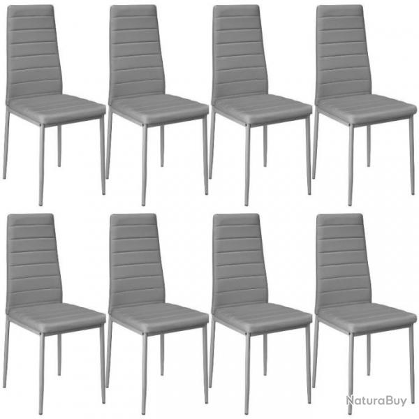 ACTI-Lot de 8 chaises avec strass /salle  manger/cuisine TOM gris chaise121