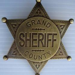 BROCHE ETOILE SHERIFF - GRAND COUNTY - USA POLICE - Réf.113l