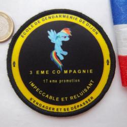 écusson militaire école Dijon 3éme compagnie 17éme promotion logo bleu