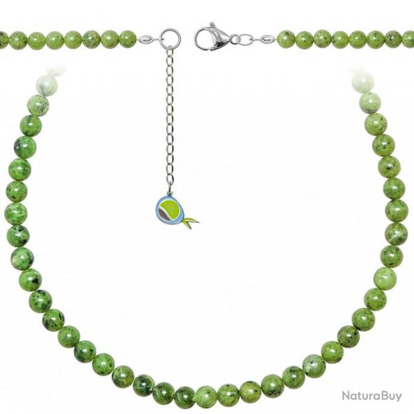 Collier en jade nphrite - Perles rondes 6 mm - 60 cm