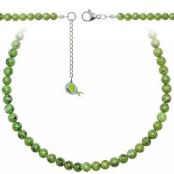 Collier en jade néphrite - Perles rondes 6 mm - 70 cm