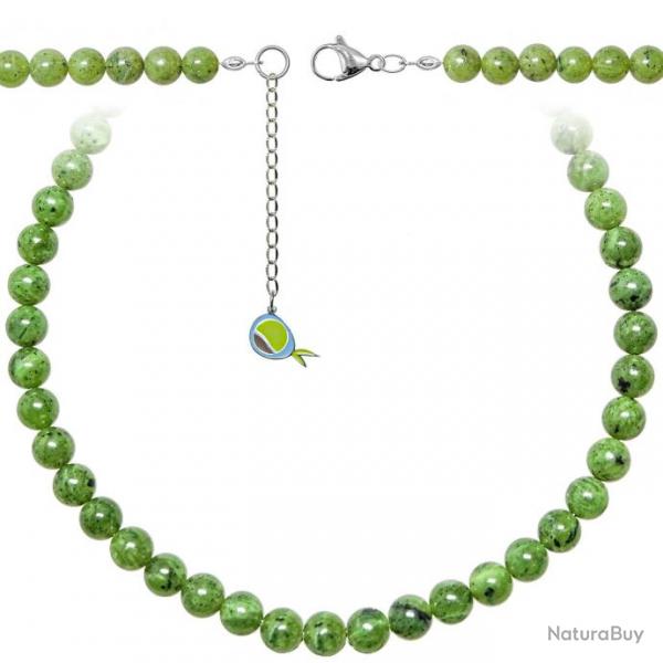 Collier en jade nphrite - Perles rondes 8 mm - 38 cm