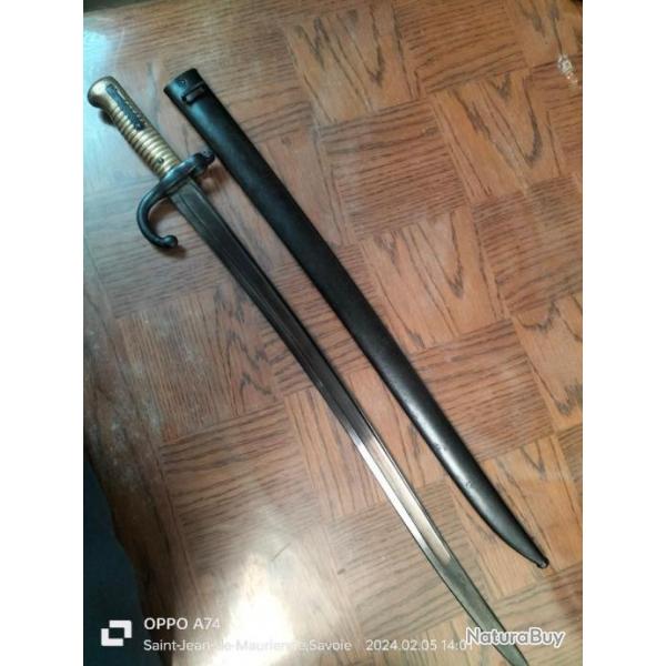 Baionnette Chassepot manufacture armes st etienne 1873 xix napolon III