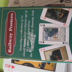 vintage cartes à jouer, thème affiches de chemin de fer 1999