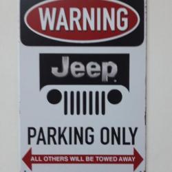 PLAQUE METAL JEEP "PARKING ONLY"