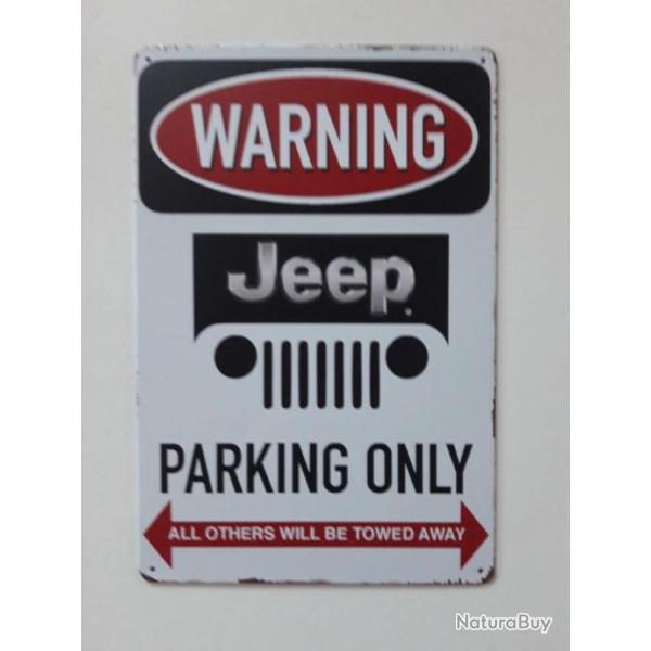 PLAQUE METAL JEEP "PARKING ONLY"