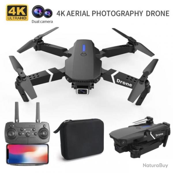 Drone professionnel E88 Camra grand angle HD 4k, WiFi Fpv Maintien  hauteur Camera Photos Videos