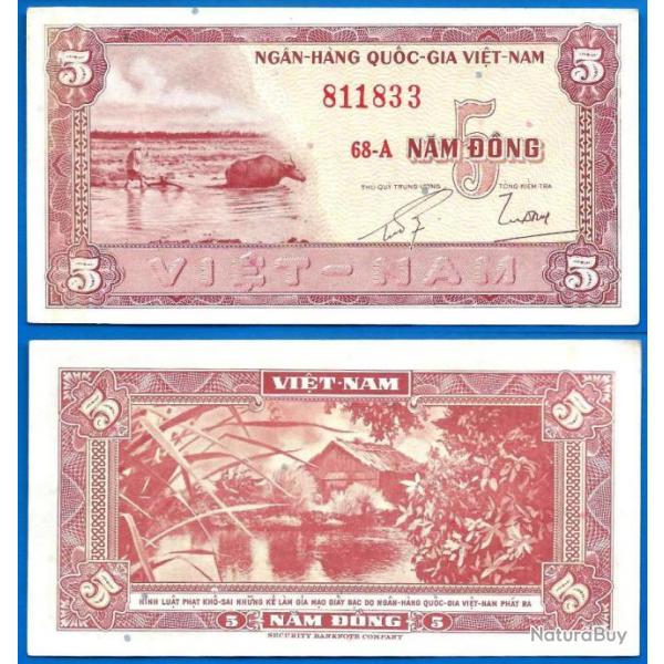Vietnam Sud 5 Dong 1955 Animal Paysan Culture Asie