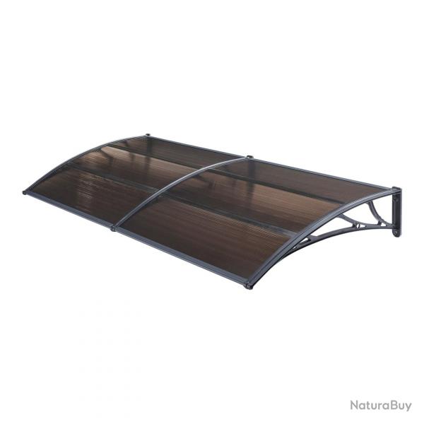 Auvent de porte d'entre design marquise d'accueil rsistante aux intempries 200 x 100 cm noir mar