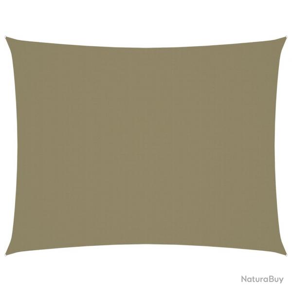Voile toile d'ombrage parasol tissu oxford rectangulaire 2,5 x 4 m beige 02_0009564