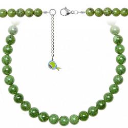 Collier en jade néphrite - Perles rondes 10 mm - 50 cm