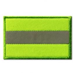 Patch rectangulaire petit - Jaune fluo - velcro - Livraison gratuite