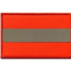 Patch rectangulaire petit - Orange fluo - velcro - Livraison gratuite