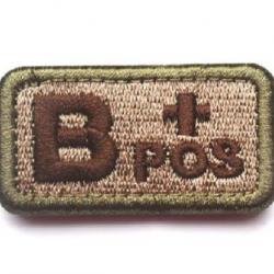 Patch Groupe sanguin B+ Beige velcro - Livraison gratuite