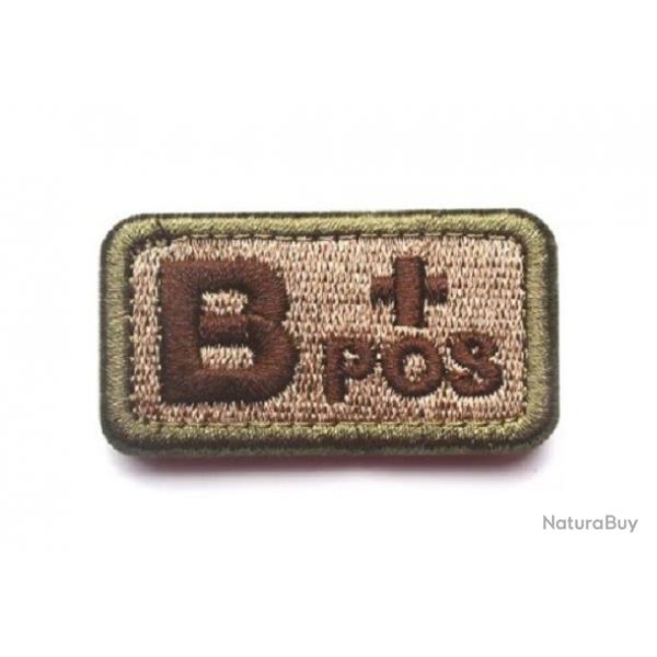 Patch Groupe sanguin B+ Beige velcro - Livraison gratuite