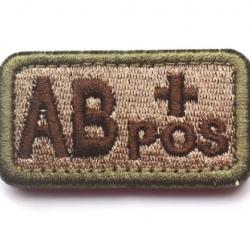Patch Groupe sanguin AB+ Beige  velcro - Livraison gratuite