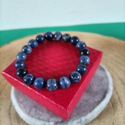 Bracelet perles 10 mm pierres naturelles Soladite  avec écrin  Réf : N166