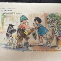 Carte postale collection CPA CPA ILLUSTRATEUR GERMAINE BOURET Le marchand de fromages