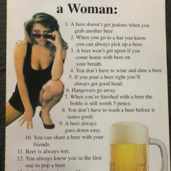 Affiche, poster, : 15 raisons pour lesquelles une bière est mieux que une femme: 43 x 61 cm