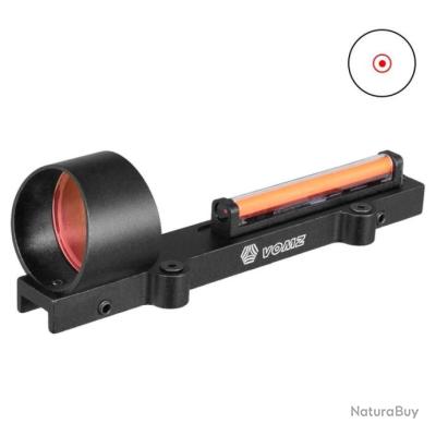 Viseur Point Rouge à Fibre Optique Pour Fusil De Chasse – Aluminium Noir (occasion, Fonctionnel)
