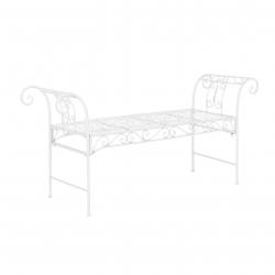 Banc de jardin vintage extérieur métal 70 x 147 x 46 cm blanc 03_0006443