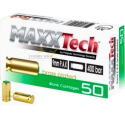 Boîte de 50 balles à blanc MAXXTech pour pistolet cal.9mm PAK