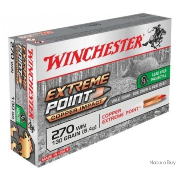 Cartouches 270 Win 130gr - 8,4g Extreme Point Copper Impact  x 20 Winchester