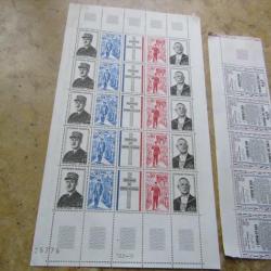 25 timbres Charles de Gaulle libération  FRANCE Français collaboration ww2 occupation timbre