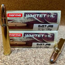 40 BALLES NORMA CAL.8X57JRS WHITETAIL 18.5G, Remplace ALASKA , New !!!