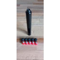 Adaptateur, embout long M10X100 + 5 sluggs +5 rubber balls (pour 9mm pak)