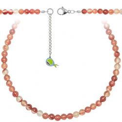 Collier en cornaline - Perles rondes 6 mm - 43 cm