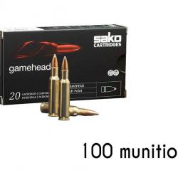 100 munitions SAKO Gamehead 222 REMINGTON 55Gr 