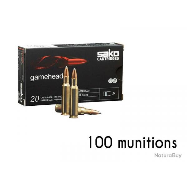100 munitions SAKO Gamehead 222 REMINGTON 55Gr 