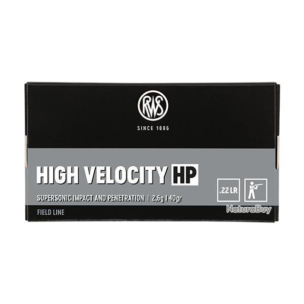 Cartouches RWS HP Haute Velocite - Calibre 22LR - 40gr - Boite de 50 units